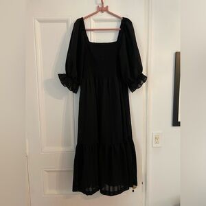 Madewell Women’s XL black elbow sleeve Midi dress